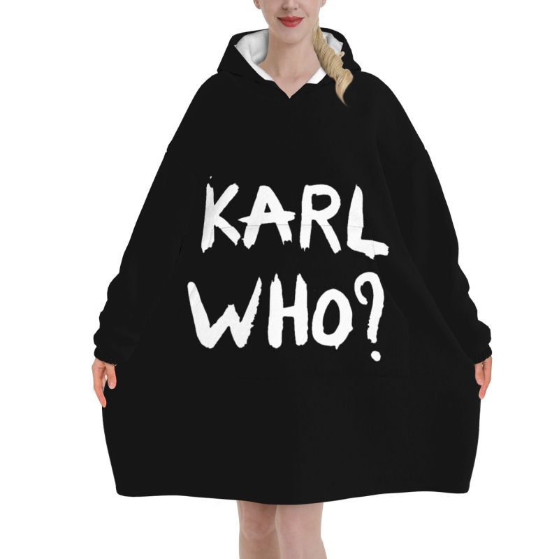 Sherpa Hoodie Fleece - Manta com Capuz Karl Who Slogan