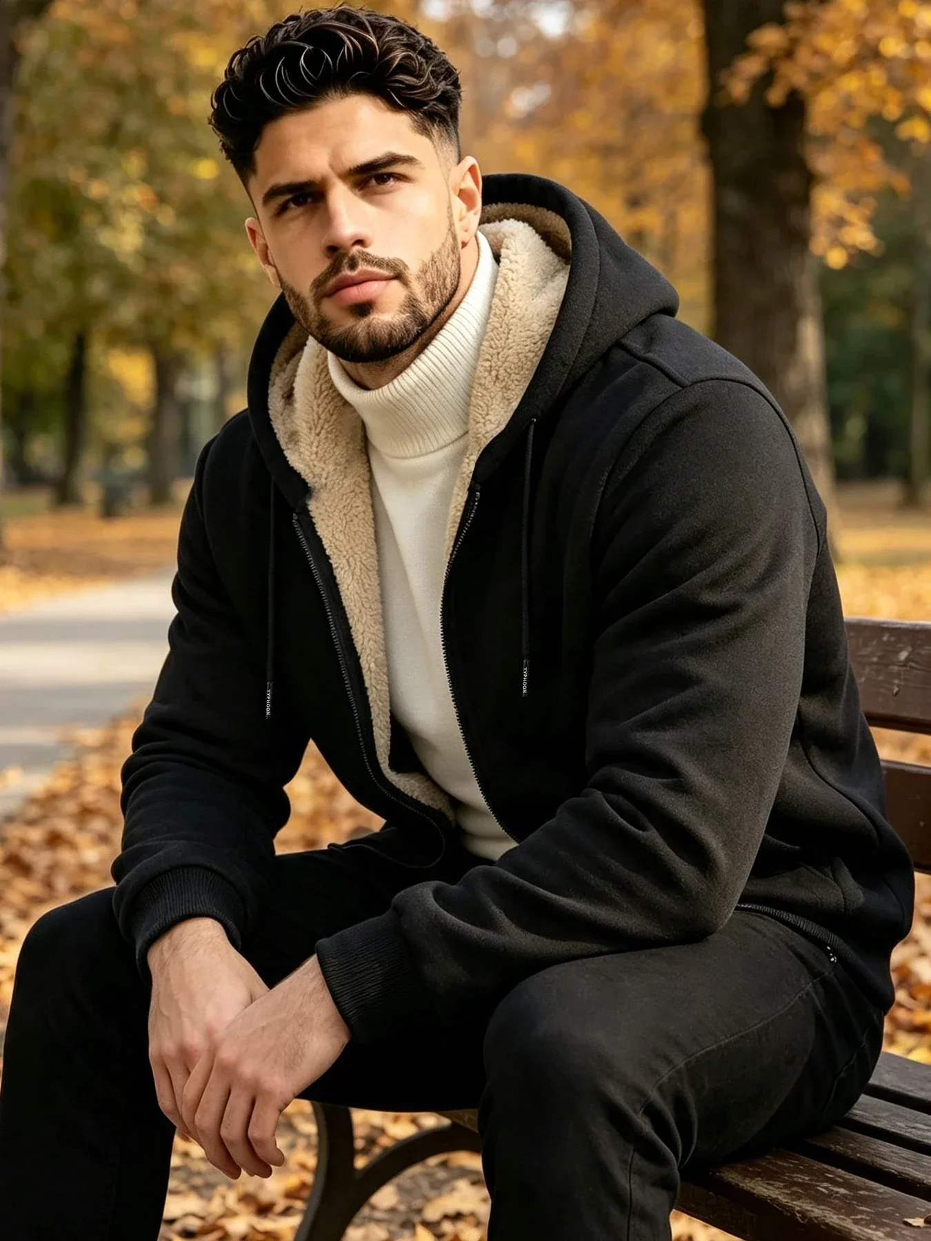 Casaco com capuz de lã Sherpa  - Sherpa Hoodie Fleece avaliação e preço