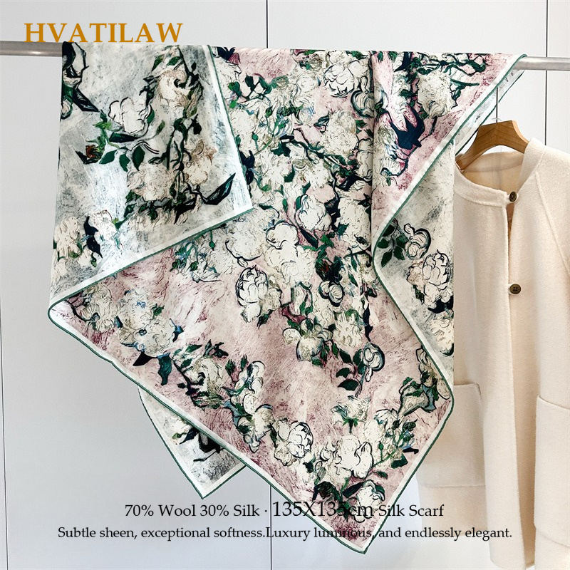 Lenço de Luxo 135x135cm em Sed - Shawl Wrap Winter avaliação e preço