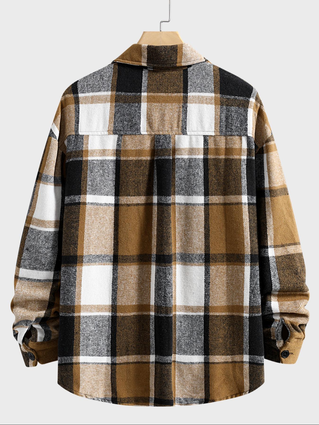 Camisa xadrez retrô masculina  - Flannel Shirt Lined avaliação e preço
