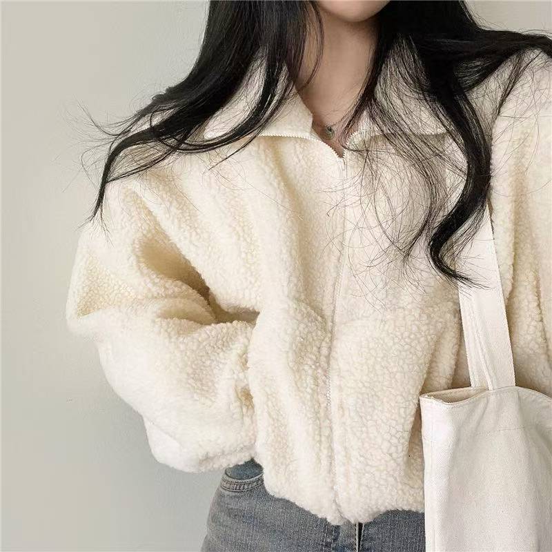 Jaqueta Feminina com Capuz e Z - Sherpa Hoodie Fleece avaliação e preço