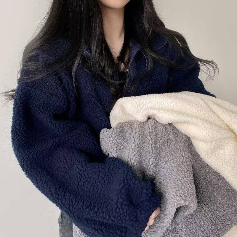 Jaqueta Feminina com Capuz e Z - Sherpa Hoodie Fleece avaliação e preço