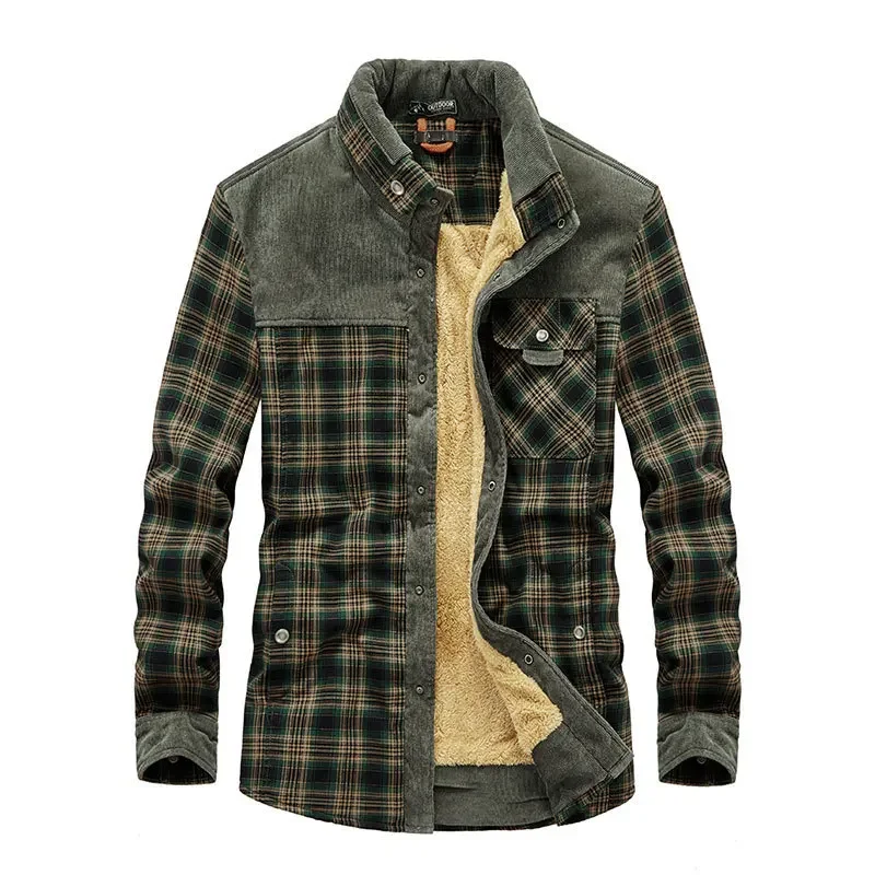 Homens camisas xadrez jaquetas - Flannel Shirt Lined avaliação e preço