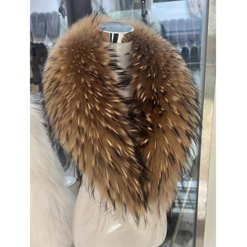 Gola de pele de guaxinim femin - Shawl Wrap Winter avaliação e preço