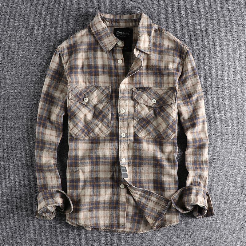 Primavera e outono nova tendên - Flannel Shirt Lined avaliação e preço