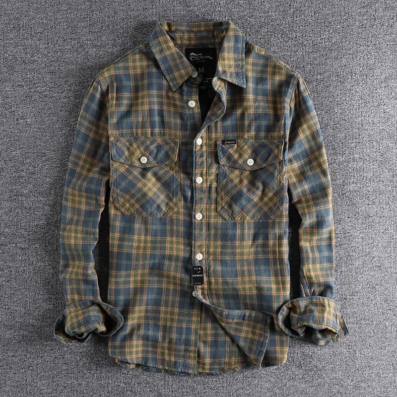 Primavera e outono nova tendên - Flannel Shirt Lined avaliação e preço